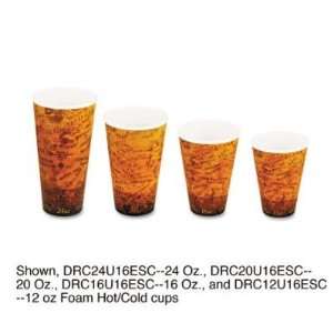  Dart Foam Hot/Cold Cups, 24 OZ, Brown/Black, 500/Carton 