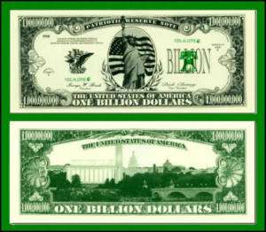 100 Factory Fresh Patriotic Billion Dollar Bills  