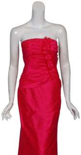 PHOEBE COUTURE Fuchsia Dupioni Silk Gown Dress 0 NEW  