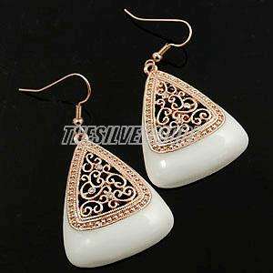 18K Rose Gold Plated Triangle Fashion Earring 12519  