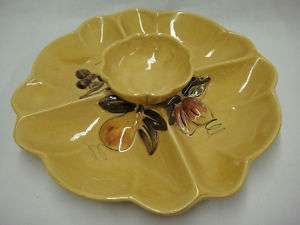 California Los Angeles Pottery Yellow Relish Dip Tray 719812601137 