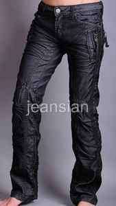 NG New Italian Designer Mens Slim Jeans Bold Black Low Rise 28 30 