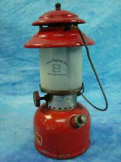 Vintage RED Coleman Oil Lamp Lantern Model 200A 68 Camping Light 12 