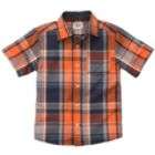 OshKosh Boys Toddler Shirt Short Sleeve Woven Plaid Orange