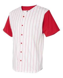 Badger Pinstripe Baseball Jersey, Softball (7823) Red  