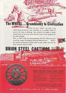 1943 Union Steel Castings Ad Frisco SLSF Railway #4422 4 8 2 Type 