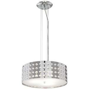  Chrome with Faceted Glass 16 Wide Pendant Light