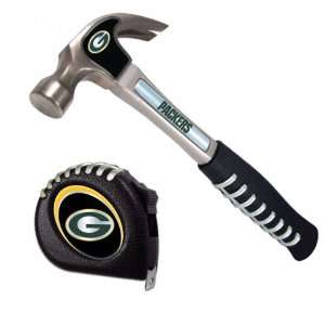  Green Bay Packers Pro Grip Tape Measure and Hammer Set 