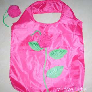 10 New Cute Rose Nylon Foldable Reusable Shopping Bags  