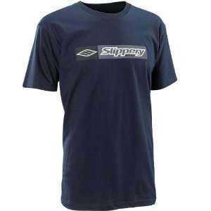 Slippery Mens Short Sleeve T Shirt , Color Navy, Style On the Block 
