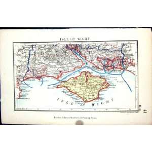   Map 1885 Isle Wight Newport Portsmouth Gosport Bournemouth Home