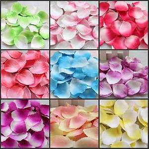 1000 pcs Silk Flower Rose Petals Wedding Decoration Many Colors 
