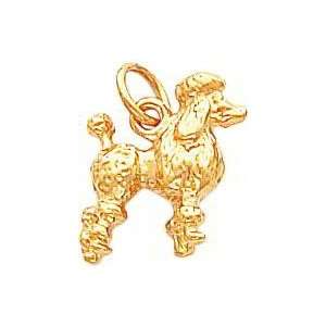  14K Gold 3 D Poodle Charm Jewelry