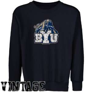  NCAA BYU Cougars Youth Navy Blue Distressed Logo Vintage 