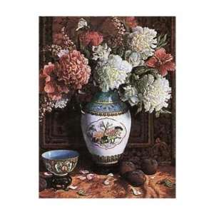 Peonies With Plums & Antiques Poster Print