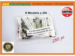 Series Transistors TO92 Assortment Kit 8 X 2N 250 pcs  