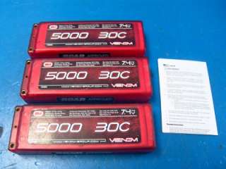 Venom 5000mAh 2S 7.4V 30C LiPo Li Po Battery Pack LOT BAD CELL 