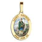 PicturesOnGold Saint Patrick Medal Oval Color, Solid 10K White 