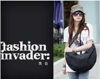 Women Lady fashion new PU Leather woven shoulder Messenger bag five 