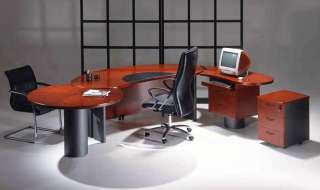 New 3Pc Cherrywood Oval Executive Office Desk #U UTM O1  