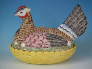 Large Staffordshire hen on nest egg tureen  