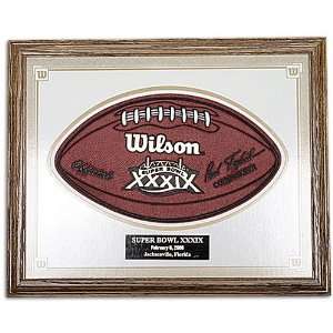   Wilson Framed Super Bowl XXXIX Game Ball Panel