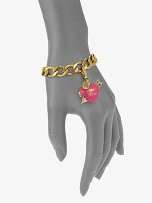 JUICY COUTURE Hot Pink Heart Charm Locket 4 ur Bracelet  