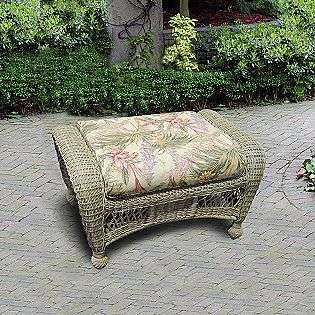 Patio Ottoman with Pai Burlap Cushions  Montego Outdoor Living Patio 