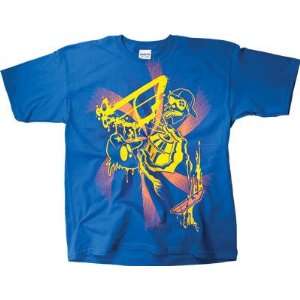Fly Racing Tagged Youth T Shirt Blue 