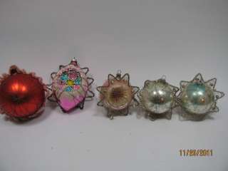 antique vtg xmas wire wrapped ornaments  