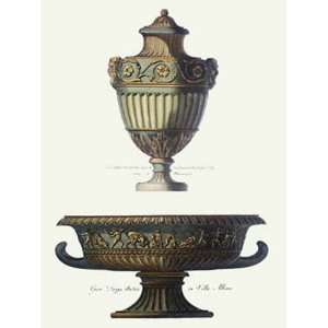 Vases   Pl. I Green Etching , Classical Design Engraving Intaglio 