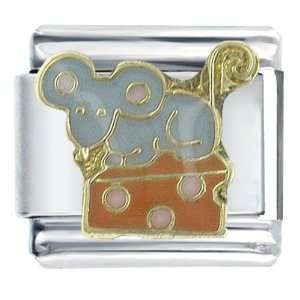  Mouse Has The Cheese Animal Italian Charms Bracelet Link 