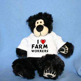 SHOPZEUS Plush Black Teddy Bear (Thumples) toy with I Love Farm 