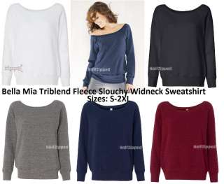 Bella Mia Fleece Slouchy Wideneck Sweatshirt 7501 S 2XL  