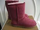 NIB UGG Australia Classic Short Sangria Red Boots Size 8 EU 39 UK 6.5