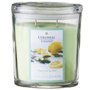   Candle Lemon Leaf 22oz Oval Two Wick Jar Candle Removable Label 1pc