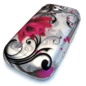 com Tracfone LG 505c Silver Pink Lotus Painting Flower HARD Case Skin 