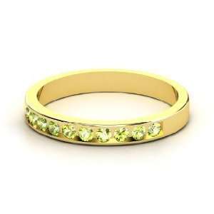  Slim Band, 14K Yellow Gold Ring with Peridot Jewelry