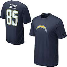 Nike San Diego Chargers Antonio Gates Name & Number T Shirt    