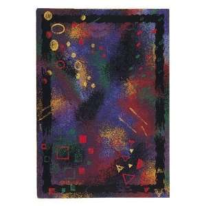  Contemporary Abstract Rug 4x52 Multi