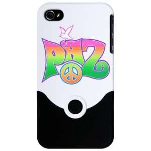   or 4S Slider Case White Paz Spanish Peace with Dove and Peace Symbol