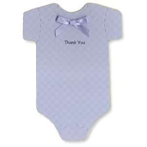  Onesie Thank you Cards   Lavender Check   Baby Girl 