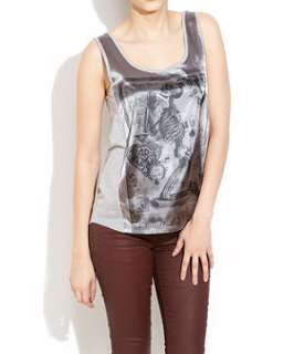   Grey (Grey) Vindictive Satin Printed Camisole  246025002  New Look