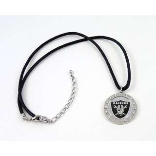 Oakland Raiders Jewelry NFL Oakland Raiders Crystal Circle Necklace