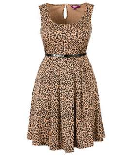 Black Pattern (Black) Inspire Leopard Print Skater Dress  245705709 
