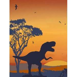  Wallpaper 4Walls Dinosaurs Roar of the t. rex Blue Orange 