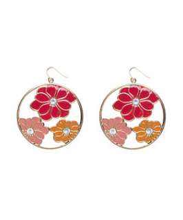 Apricot (Orange) Flower Disc Earrings  248923184  New Look