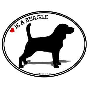  Beagle Dog Decal   LOVE IS A BEAGLE  Bumper Sticker for 