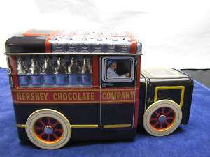 Vintage Hershey Chocolate Tin Milk Truck Rolling Wheels  