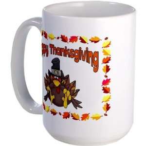 Happy Thanksgiving Cute Large Mug by   Kitchen 
